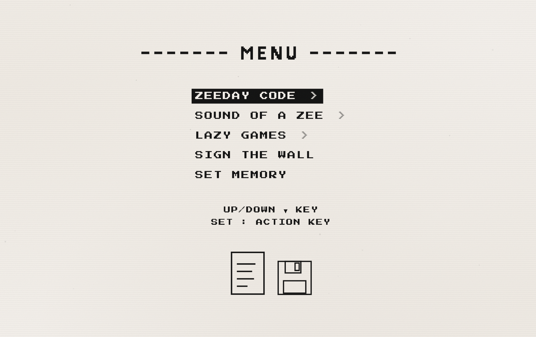 Zeeday Experiment — a retro terminal-style creative hub